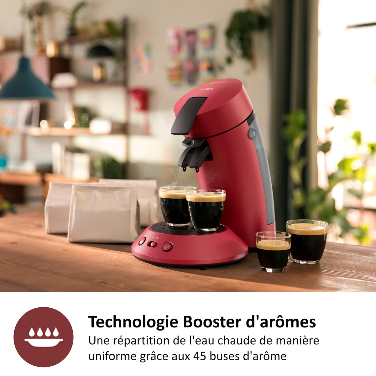 Machine à café à dosettes Arximo Rouge – vue 4