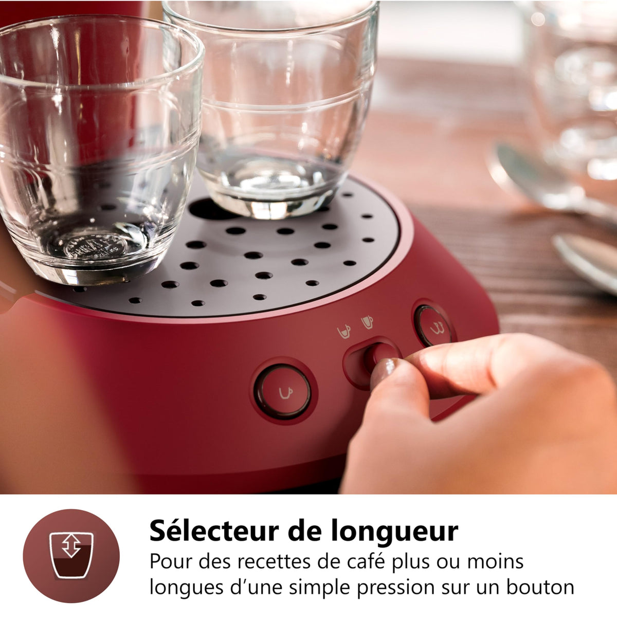 Machine à café à dosettes Arximo Rouge – vue 3